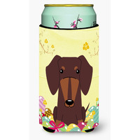 "Caroline's Treasures Easter Eggs Dachshund Chocolate Tall Boy Beverage Insulator Hugger, Multicolor"