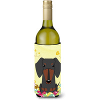 "Caroline's Treasures BB6132LITERK Easter Eggs Dachshund Black Tan Wine Bottle Beverage Insulator Hugger, 750ml, Multicolor"