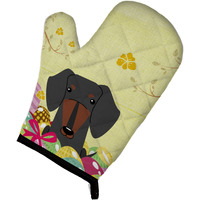 "Caroline's Treasures Easter Eggs Dachshund Black Tan Oven Mitt, Multicolor, 12"" x 8.5"""