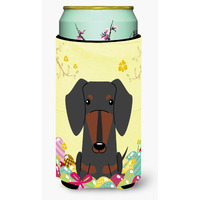 "Caroline's Treasures Easter Eggs Dachshund black Tan Tall Boy Beverage Insulator Hugger, Multicolor"