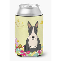 "Caroline's Treasures Easter Eggs Bull Terrier black White Can or Bottle Hugger, Can Hugger, Multicolor"