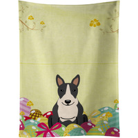 "Caroline's Treasures Easter Eggs Bull Terrier Black White Kitchen Towel, Multicolor, 25"" x 15"""