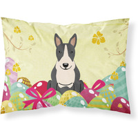 Easter Eggs Bull Terrier Black White Fabric Standard Pillowcase