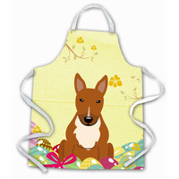 "Caroline's Treasures Easter Eggs Bull Terrier Red Apron, Large, Multicolor"