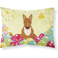 Easter Eggs Bull Terrier Red Fabric Standard Pillowcase