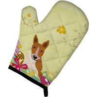 "Caroline's Treasures Easter Eggs Bull Terrier Red White Oven Mitt, Multicolor, 12"" x 8.5"""