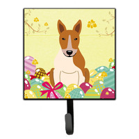"Caroline's Treasures Easter Eggs Bull Terrier Red White Wall Hook, Small, Multicolor"