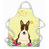 "Caroline's Treasures Easter Eggs Bull Terrier Dark Brindle Apron, Large, Multicolor"