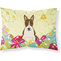 Easter Eggs Bull Terrier Dark Brindle Fabric Standard Pillowcase