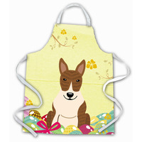 "Caroline's Treasures Easter Eggs Bull Terrier Brindle Apron, Large, Multicolor"