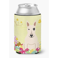 "Caroline's Treasures Easter Eggs Bull Terrier White Can or Bottle Hugger, Can Hugger, Multicolor"