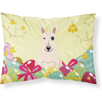 Easter Eggs Bull Terrier White Fabric Standard Pillowcase
