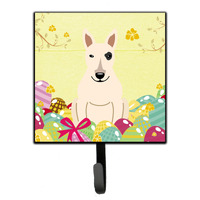 "Caroline's Treasures Easter Eggs Bull Terrier White Wall Hook, Small, Multicolor"