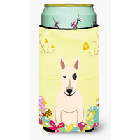 "Caroline's Treasures Easter Eggs Bull Terrier White Tall Boy Beverage Insulator Hugger, Multicolor"