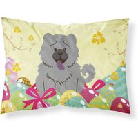 Easter Eggs Chow Chow Blue Fabric Standard Pillowcase