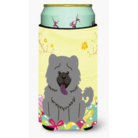 "Caroline's Treasures Easter Eggs Chow Blue Tall Boy Beverage Insulator Hugger, Multicolor"