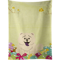 "Caroline's Treasures Easter Eggs Chow Chow White Kitchen Towel, Multicolor, 25"" x 15"""
