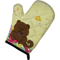 "Caroline's Treasures Easter Eggs Chow Chow Chocolate Oven Mitt, Multicolor, 12"" x 8.5"""
