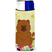 "Caroline's Treasures Easter Eggs Chow Red Michelob Ultra Hugger For Slim Cans, Slim Can, Multicolor"