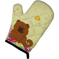 "Caroline's Treasures Easter Eggs Chow Chow Red Oven Mitt, Multicolor, 12"" x 8.5"""