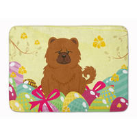 "Caroline's Treasures Easter Eggs Chow Red Machine Washable Memory Foam Mat doormats, Multicolor"