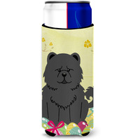 "Caroline's Treasures Easter Eggs Chow black Michelob Ultra Hugger For Slim Cans, Slim Can, Multicolor"