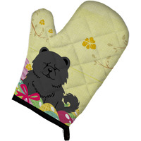 "Caroline's Treasures Easter Eggs Chow Chow Black Oven Mitt, Multicolor, 12"" x 8.5"""