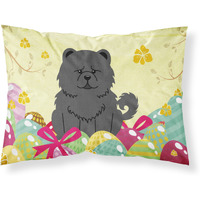 Easter Eggs Chow Chow Black Fabric Standard Pillowcase