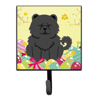 "Caroline's Treasures Easter Eggs Chow Black Wall Hook, Small, Multicolor"