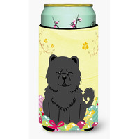 "Caroline's Treasures Easter Eggs Chow black Tall Boy Beverage Insulator Hugger, Multicolor"