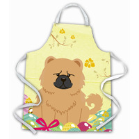"Caroline's Treasures Easter Eggs Chow Cream Apron, Large, Multicolor"