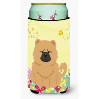 "Caroline's Treasures Easter Eggs Chow Cream Tall Boy Beverage Insulator Hugger, Multicolor"