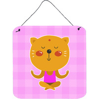 "Caroline's Treasures Yoga Cat Metal Print, 6"" x 6"", Multicolor"