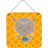 "Caroline's Treasures Cheerleader Lamb Sheep Metal Print, 6"" x 6"", Multicolor"