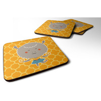 "Caroline's Treasures Cheerleader Lamb Sheep Foam Coaster Set of 4, 3.5, Multicolor"