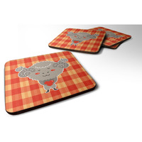 "Caroline's Treasures Ram with A Heart Foam Coaster Set of 4, 3.5, Multicolor"