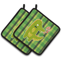 "Caroline's Treasures Alligator Love Pair of Pot Holders, 7.5 x 7.5, Multicolor"
