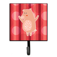 "Caroline's Treasures Dancing Pig Wall Hook, Small, Multicolor"