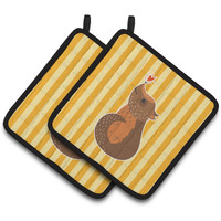 "Caroline's Treasures BB6743PTHD Opossum Love Pair of Pot Holders, 7.5 x 7.5"", Multicolor"