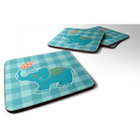 "Caroline's Treasures Elephant love Foam Coaster Set of 4, 3.5, Multicolor"