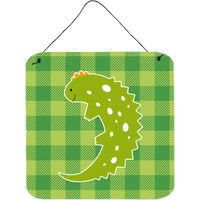 "Caroline's Treasures Lizard on Plaid Metal Print, 6"" x 6"", Multicolor"