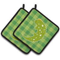 "Caroline's Treasures BB6748PTHD Lizard on Plaid Pair of Pot Holders, 7.5 x 7.5"", Multicolor"