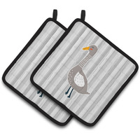 "Caroline's Treasures BB6749PTHD Grey Goose Pair of Pot Holders, 7.5 x 7.5"", Multicolor"