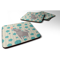"Caroline's Treasures Wolf love Foam Coaster Set of 4, 3.5, Multicolor"