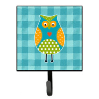 "Caroline's Treasures Owl on Blue Plaid Wall Hook, Small, Multicolor"