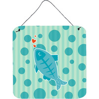 "Caroline's Treasures Polkadot Fish Metal Print, 6"" x 6"", Multicolor"