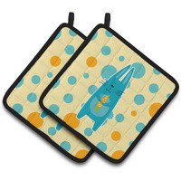 "Caroline's Treasures BB6757PTHD Polkadot Rabbit Pair of Pot Holders, 7.5 x 7.5"", Multicolor"