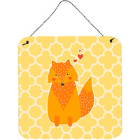 "Caroline's Treasures Foxy Love Metal Print, 6"" x 6"", Multicolor"