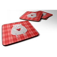 "Caroline's Treasures Lamb love Foam Coaster Set of 4, 3.5, Multicolor"