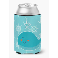 "Caroline's Treasures Whale with Anchors Can or Bottle Hugger, Can Hugger, Multicolor"